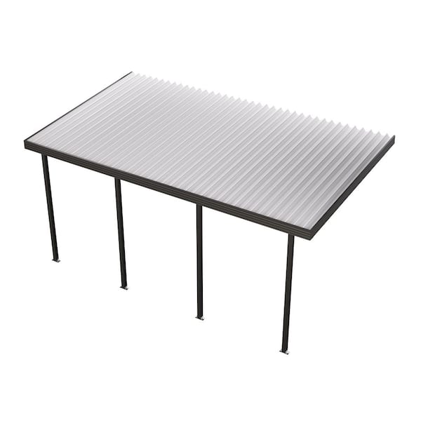 18 ft. x 10 ft. Dark Bronze Aluminum Frame White Roof Carport, 30 lbs. Snow Load
