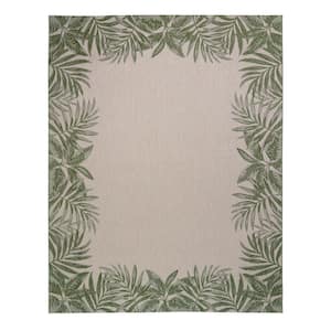 Paseo Tropic Green 6 ft. x 9 ft. Border Indoor/Outdoor Area Rug