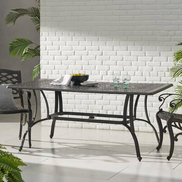 Noble House Alfresco Bronze Rectangular Aluminum Outdoor Dining Table 10957  - The Home Depot