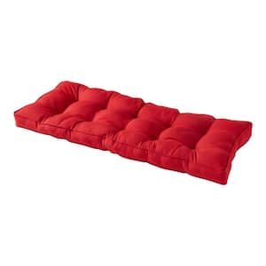 Sunbrella Fabric 51 in. Rectangular Outdoor Bench Cushion, Jockey Red