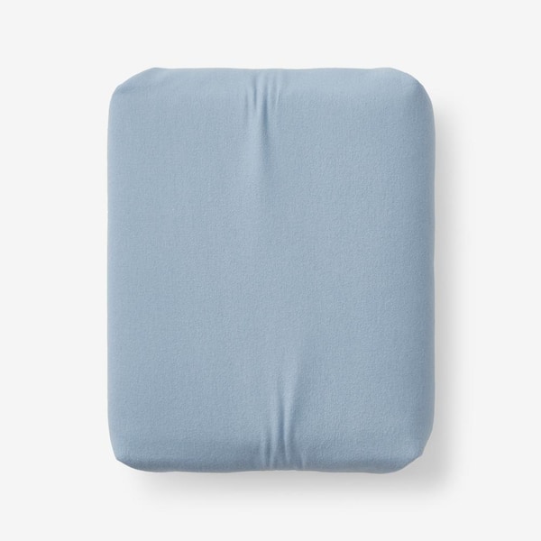 Company Cotton Solid Velvet Flannel Powder Blue Cotton Twin XL Fitted Sheet