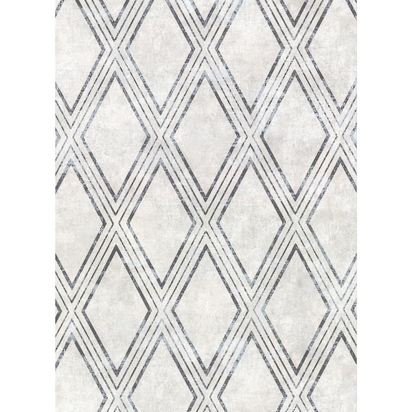 Warner Dartmouth Light Grey Faux Plaster Geometric Vinyl Strippable Roll (Covers 60.8 sq. ft.)