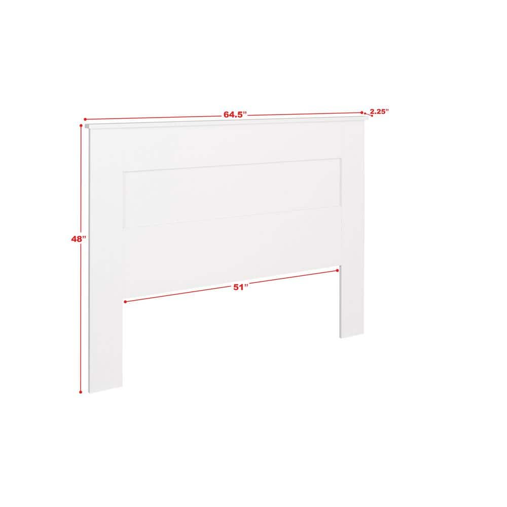 White Queen Wood Flat Panel Headboard with Storage
