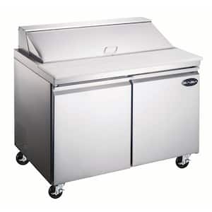 46.75 in. W 9.5 cu. ft. Commercial Food Prep Table Refrigerator Cooler in Stainless Steel