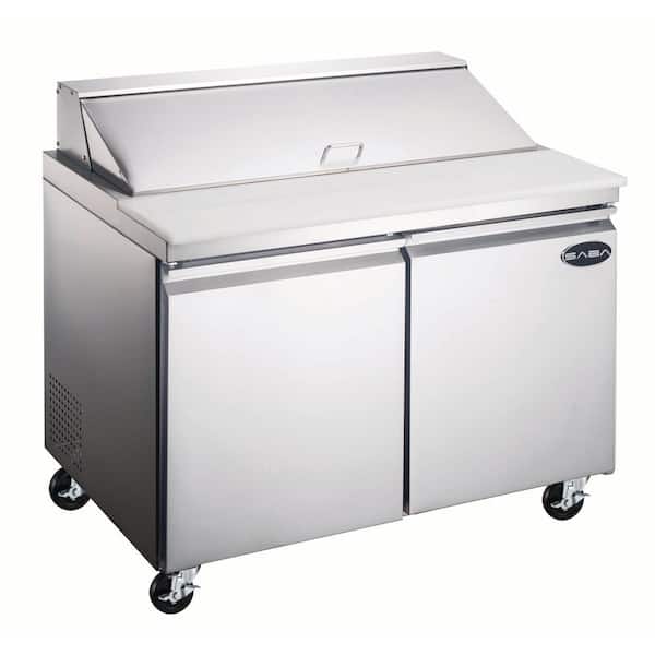 SABA 60.25 in. W 15 cu. ft. Commercial Food Prep Table Refrigerator Cooler in Stainless Steel