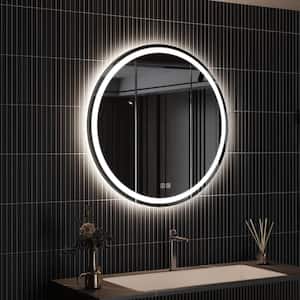 32 in. W x 32 in. H Round Frameless LED Light with 3-Color and Anti-Fog Wall Mounted Bathroom Vanity Mirror