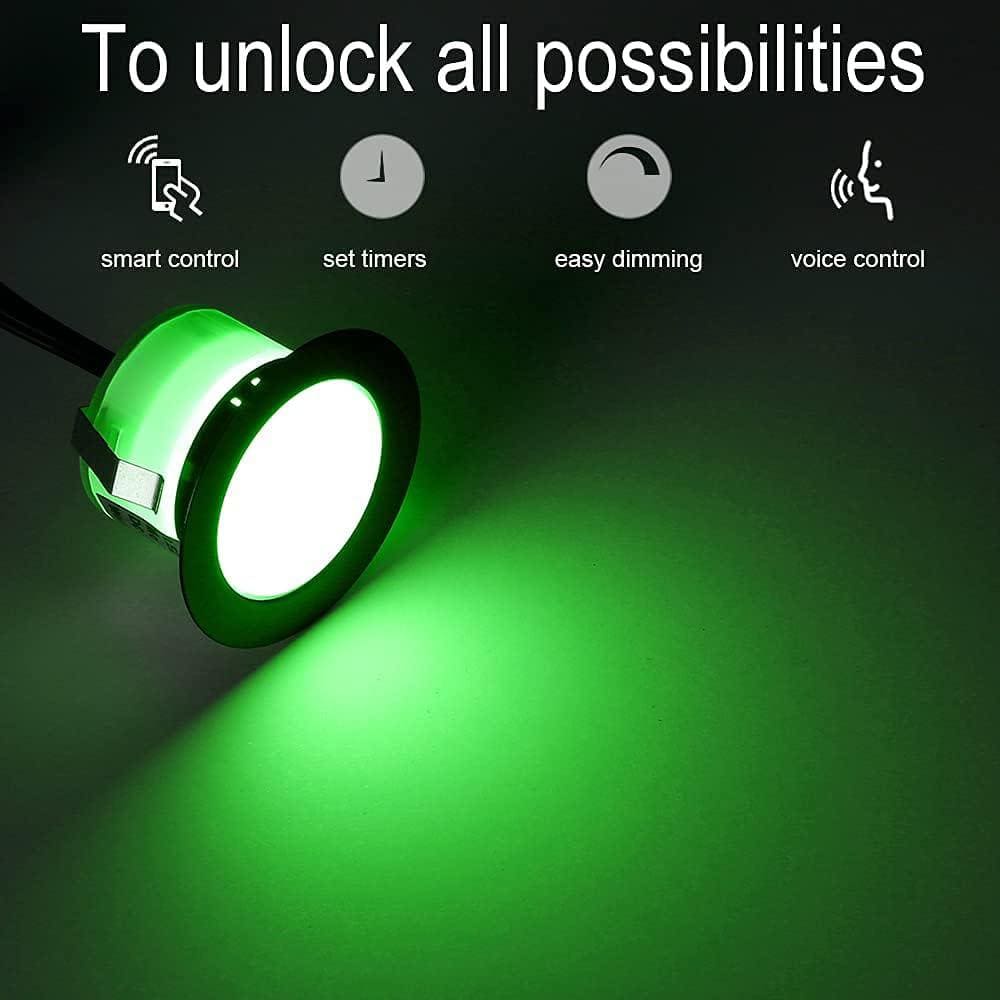30-Piece RGBW LED Recessed Waterproof Deck and Stair Lights