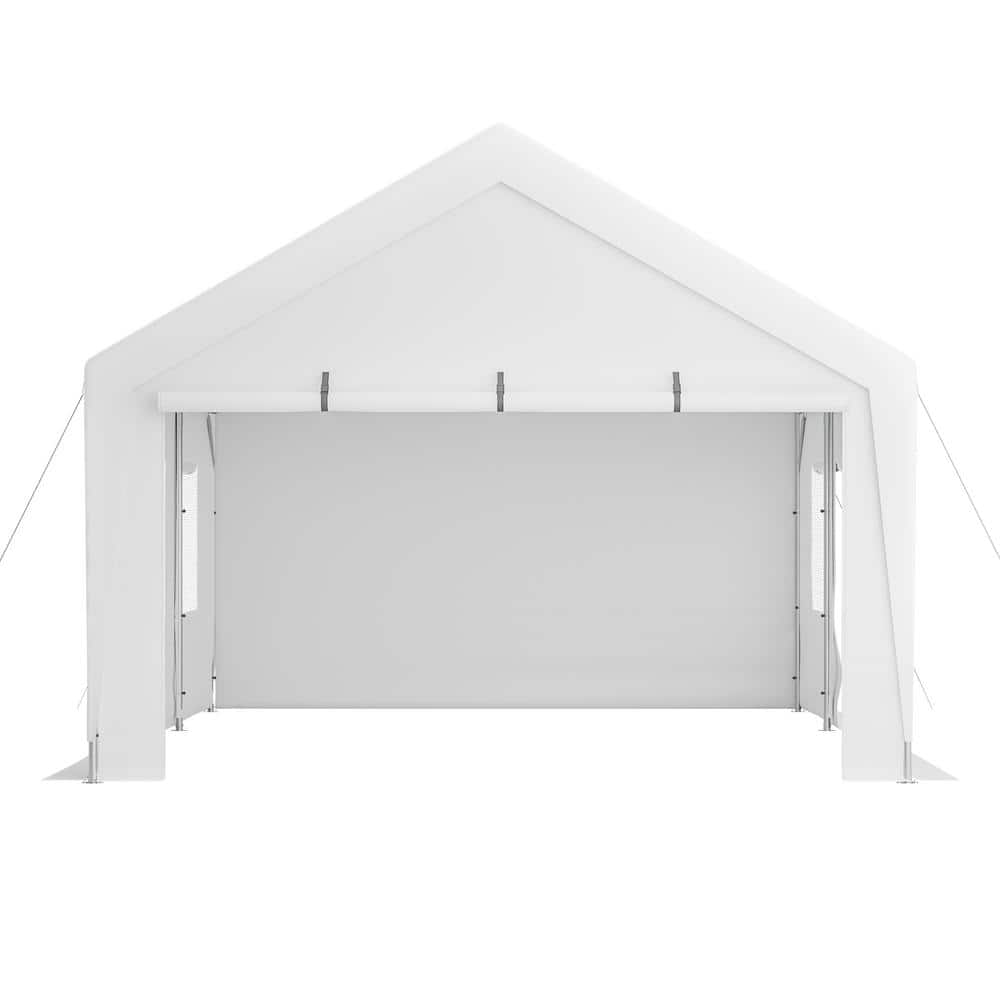 13 ft. x 20 ft. Heavy Duty Steel Carport Storage Canopy Garage Tent with Re