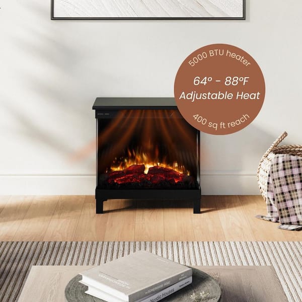 Modern Ember Skyline 24 in. 1465W Black 3-Sided Smart Electric