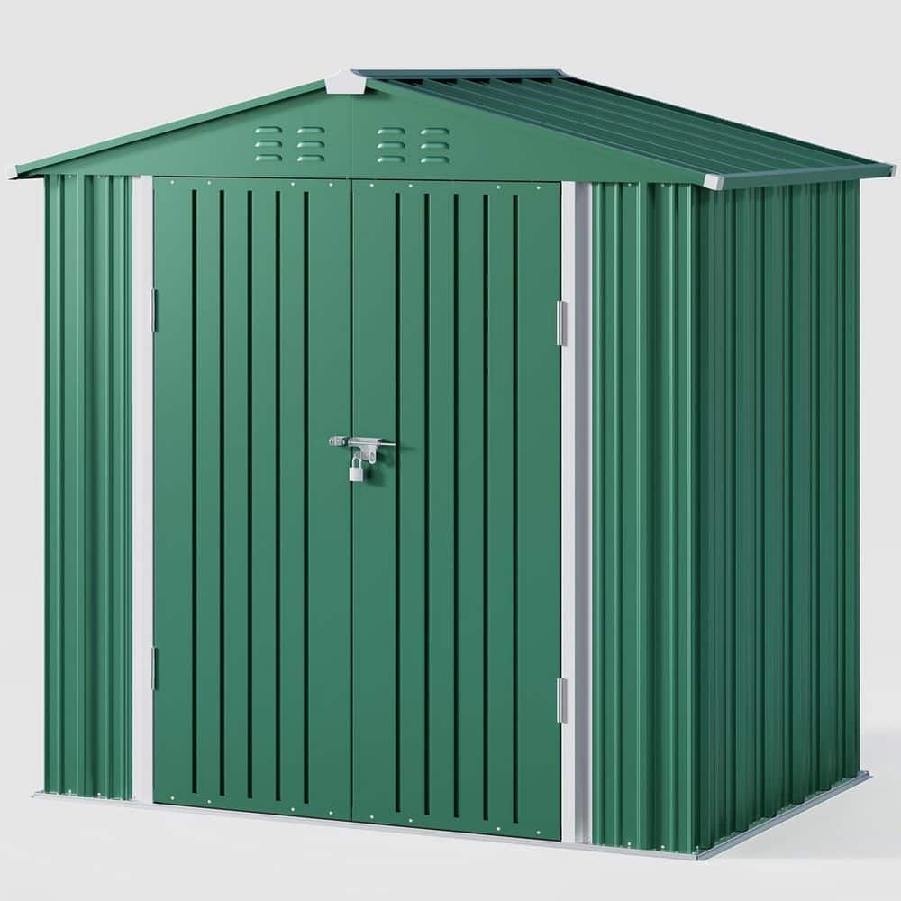 6 x 4 ft. (24 sq. ft.) Galvanized Metal Outdoor Storage Shed-Green price history on PriceWatchPro