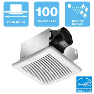 GreenBuilder Series 100 CFM Wall or Ceiling Bathroom Exhaust Fan with Adjustable Humidity Sensor, ENERGY STAR