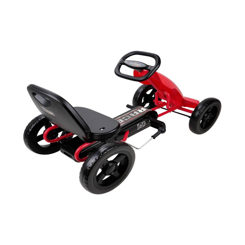 Red and Black Steel Frame Pedal Go Kart with EVA Wheels
