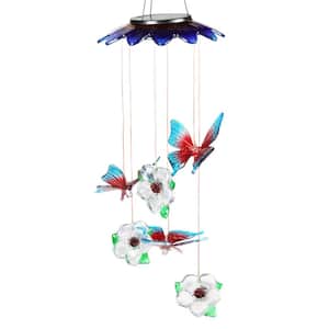 Butterflies and Flowers with 6 Color Changing LEDs 2.29 ft. Hanging Mobile