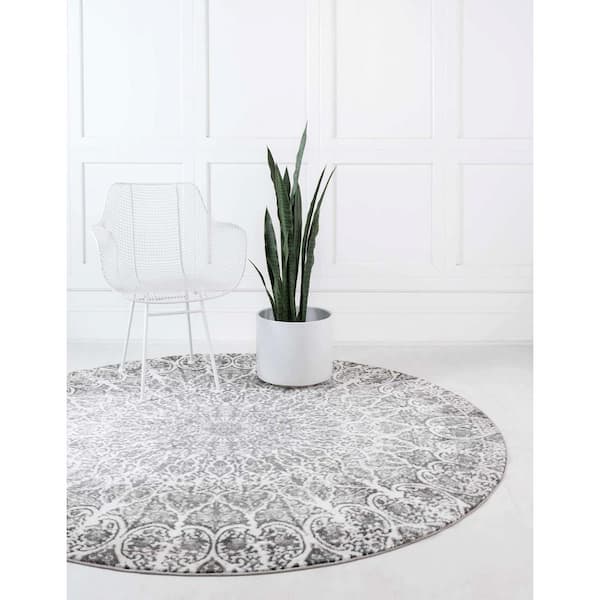 Sofia Grace Dark Gray 7 ft. x 7 ft. Area Rug