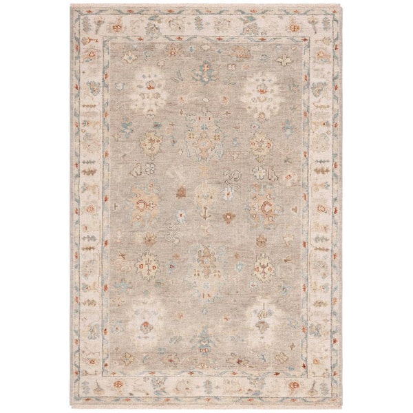 Samarkand 6 ft. x 9 ft. Light Gray/Beige Oriental Area Rug