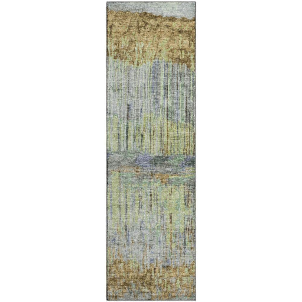 Mayfield Premium Machine Washable Abstract AMF2428 Khaki 2 ft. x 7 ft. Runner Rug price history on PriceWatchPro