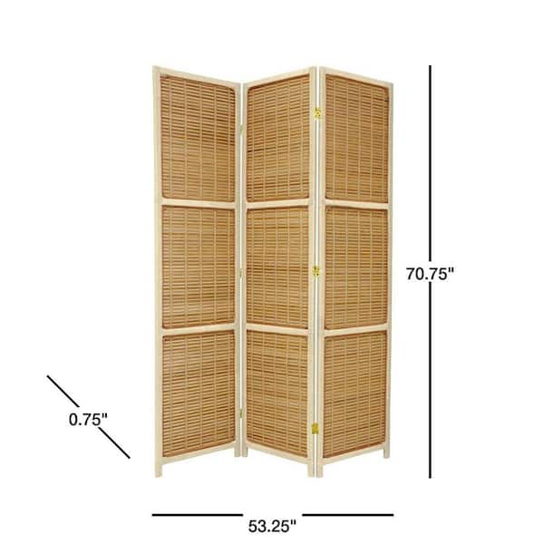 6 ft. Cream 3-Panel Room Divider