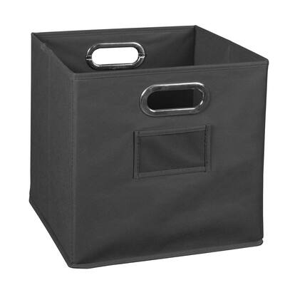 12 in. H x 12 in. W x 12 in. D Gray Fabric Cube Storage Bin