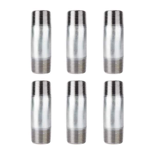 PIPE DECOR 1 in. x 4 in. Galvanized Steel Nipple (6-Pack)