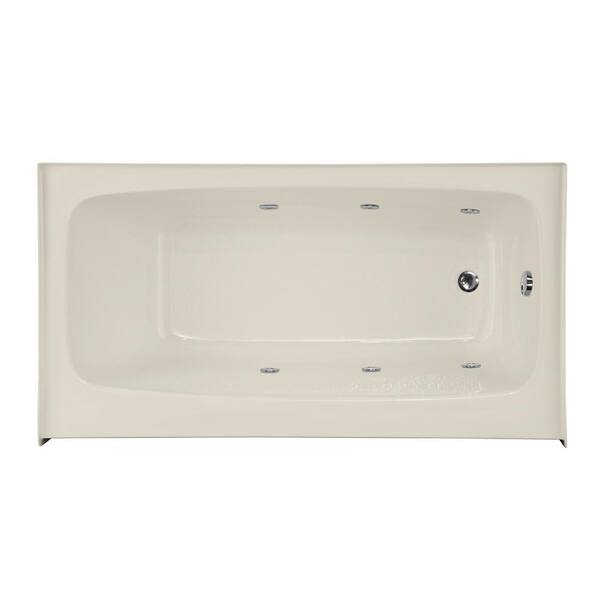 Hydro Systems Trenton 60 in. Acrylic Rectangular Drop-in Whirlpool and Air Bath Bathtub in Biscuit