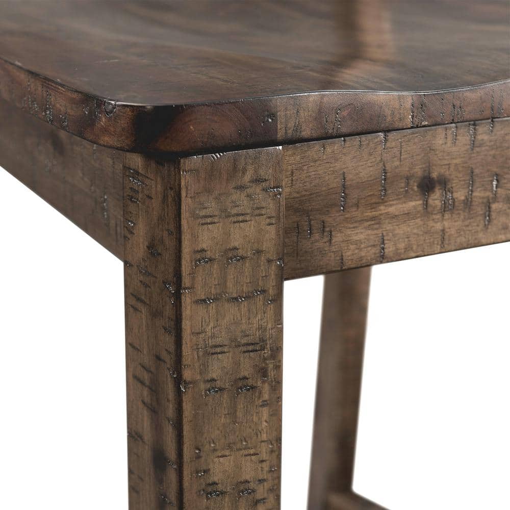 Flynn 30" Dark Walnut Rustic Wood Bar Stool Set