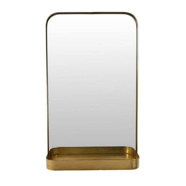 Feno Gold 18 in. W x 29.5 in. H Rectangle Metal Framed Mirror