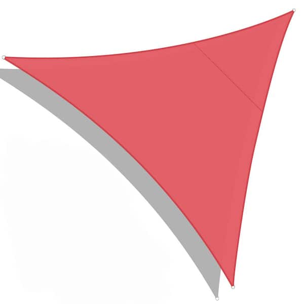 TIRAMISUBEST 16.4 ft. x 16.4 ft. x 16.4 ft. Red Triangle Sun Shade Sail