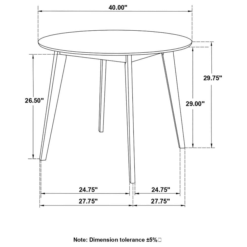 Breckenridge 40" White and Natural Wood Round Dining Table