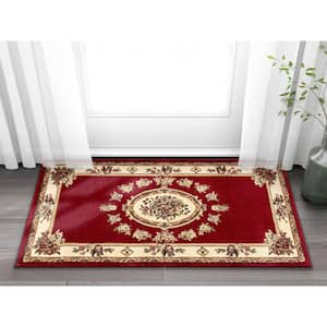 Timeless Le Petit Palais Red 2 ft. 3 in. x 3 ft. 11 in. Traditional Area Rug