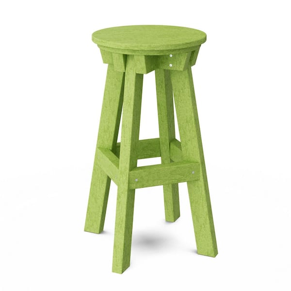 Wildridge Heritage Lime Green HDPE Plastic Outdoor Bar Stool LCC