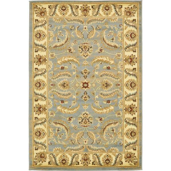 Unique Loom Voyage Hickory Light Blue 4' 0 x 6' 0 Area Rug 3132972