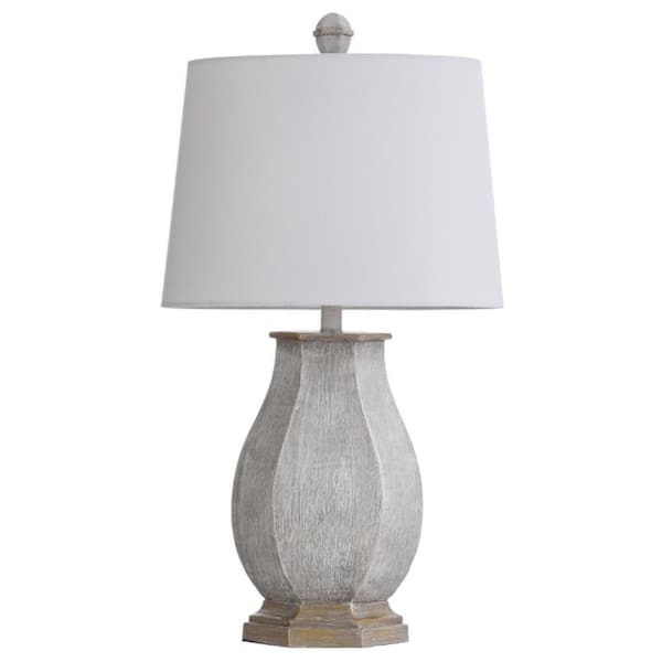 30 in. Basilica Sky Table Lamp with White Hardback Fabric Shade
