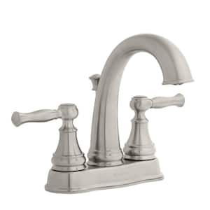 Fairway 4 in. Centerset Double-Handle High Arc Bathroom Faucet in Brushed Nickel