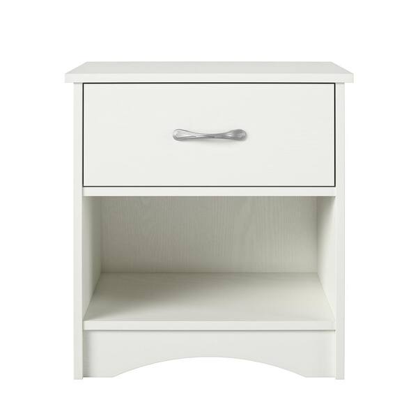 Ameriwood Home Jerry Hill Nightstand with Drawer, Ivory Oak 7020305COM ...