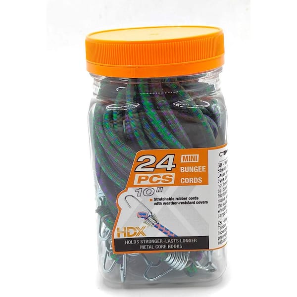 24-Pack 10 in. Mini Bungee Cords