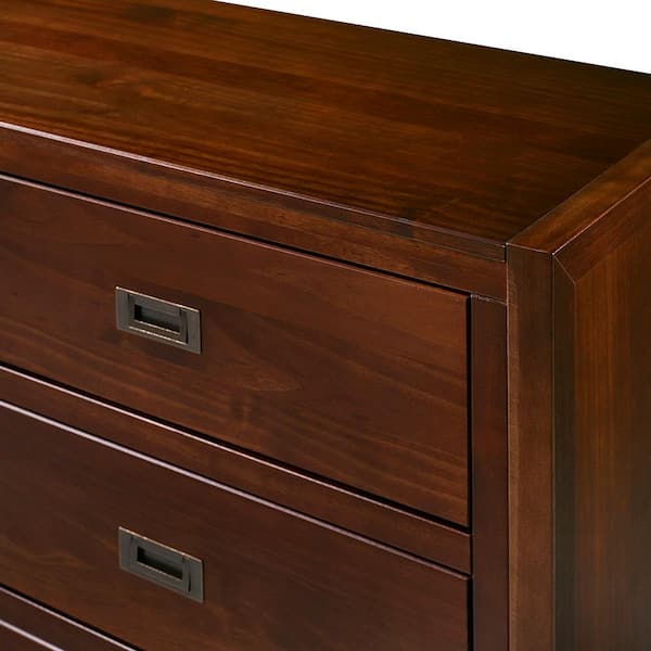 Welwick Designs 57-In. Classic Solid Wood 6-Drawer Dresser - Walnut, Brown