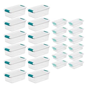 6 Qt. Stackable Storage Box Container and Small File Clip Box (12-Each)
