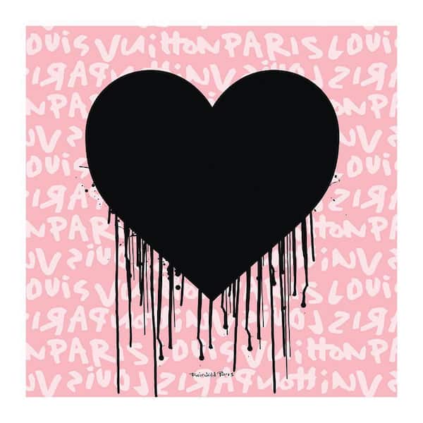 VENICE BEACH Collections Fashion Dripping Heart by Fairchild Paris 1-Piece Unframed Abstract Poster Art Print 30 in. x 30 in.