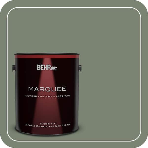 BEHR MARQUEE 1 gal. #ICC-77 Sage Green Flat Exterior Paint & Primer