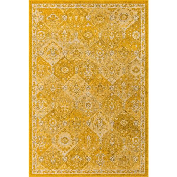 Unique Loom Penrose Blake Yellow 5 ft. 3 in. x 7 ft. 7 in. Area Rug