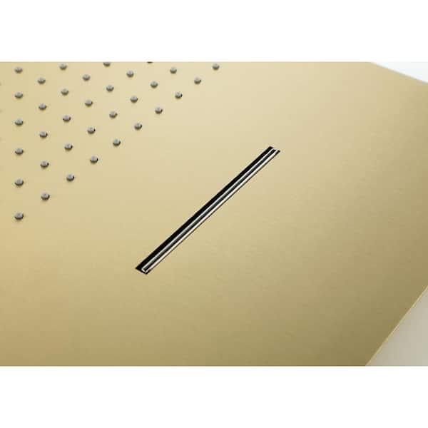 4-Spray 2-Handled 25 in. Ceiling Mount Shower Head Tub and Shower Faucet 1. 59 GPM in Brushed Gold