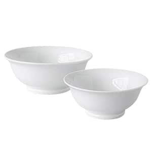 83.95 fl. Oz. White Porcelain Footed Bowls (set of 2)