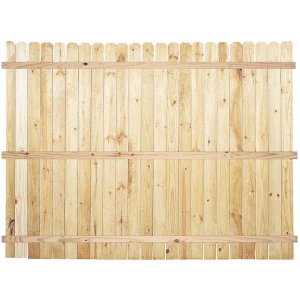 6 ft. H x 8 ft. W Pressure-Treated Pine Dog-Ear Fence Panel 0307050 ...