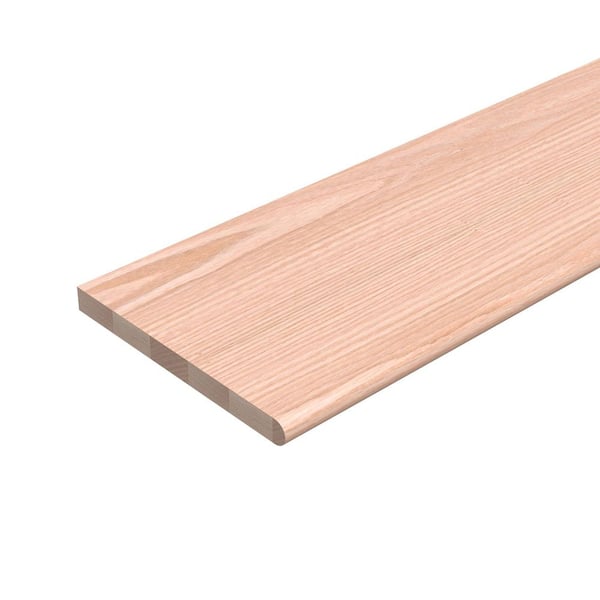 Stair Parts 48 in. x 11-1/2 in. x 1 in. Unfinished Red Oak Plain Cut No Return Engineered Stair Tread