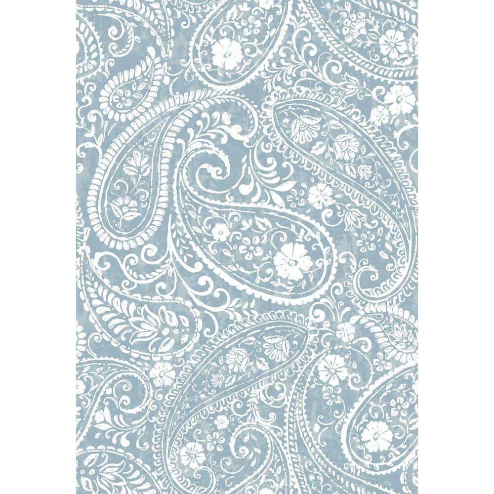 RoomMates Blue Paisley Prince Peel and Stick Wallpaper