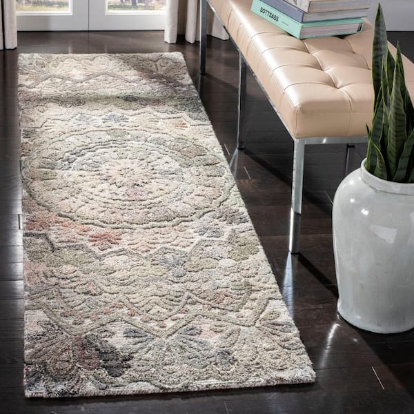 Marquee 2 ft. x 14 ft. Gray/Multi Oriental Runner Rug