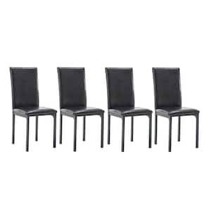 Winado Black PVC Leather Dining Chairs (Set of 4) 868581320005 - The ...