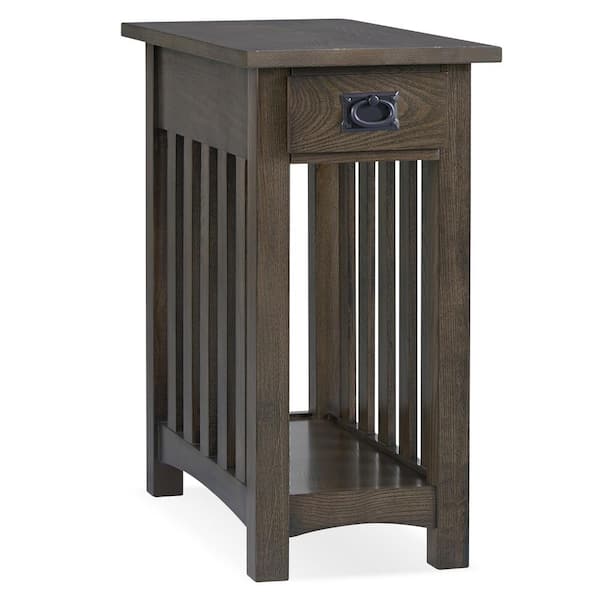 Leick Home 12 in. W x 22.5 in. D Mission Impeccable Side table in Dark Earth Brown