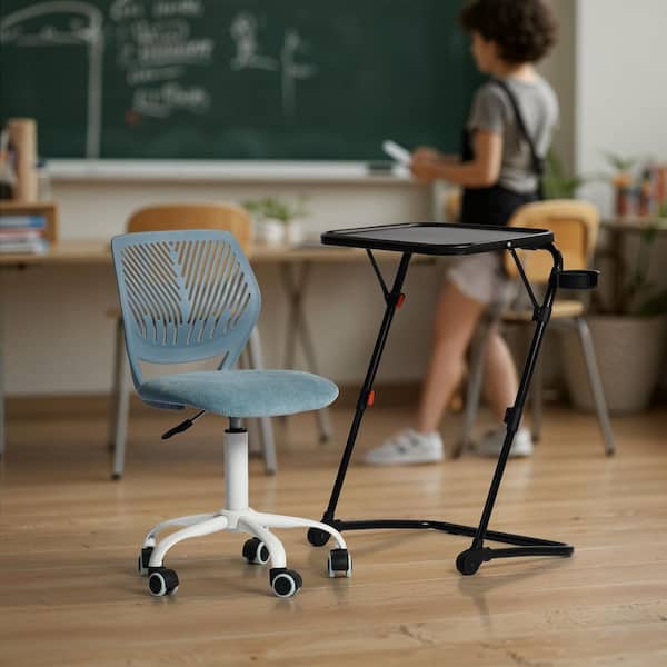 Homy Casa CBASLINT 21.26 in. Curio Blue Adjustable Height Desk and Chair Set, Ergonomic for Kids and Teens, Study or Home Office