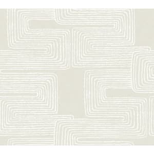 Beige and Pearl Zulu Thread Textured Non-Pasted Paper Wallpaper